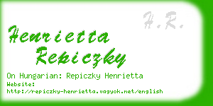 henrietta repiczky business card